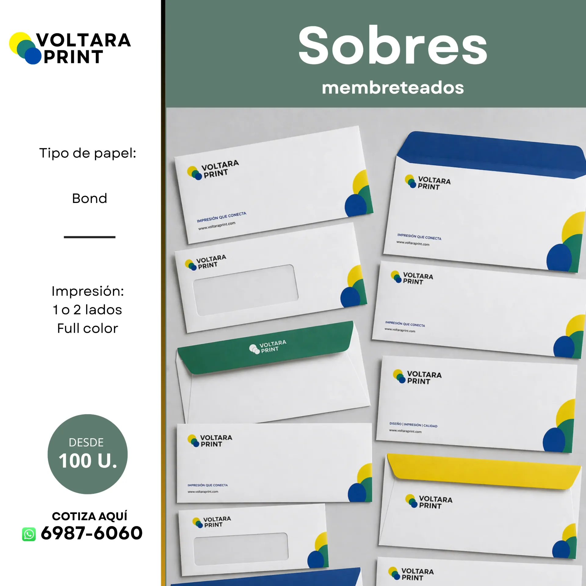 Sobres membreteados
